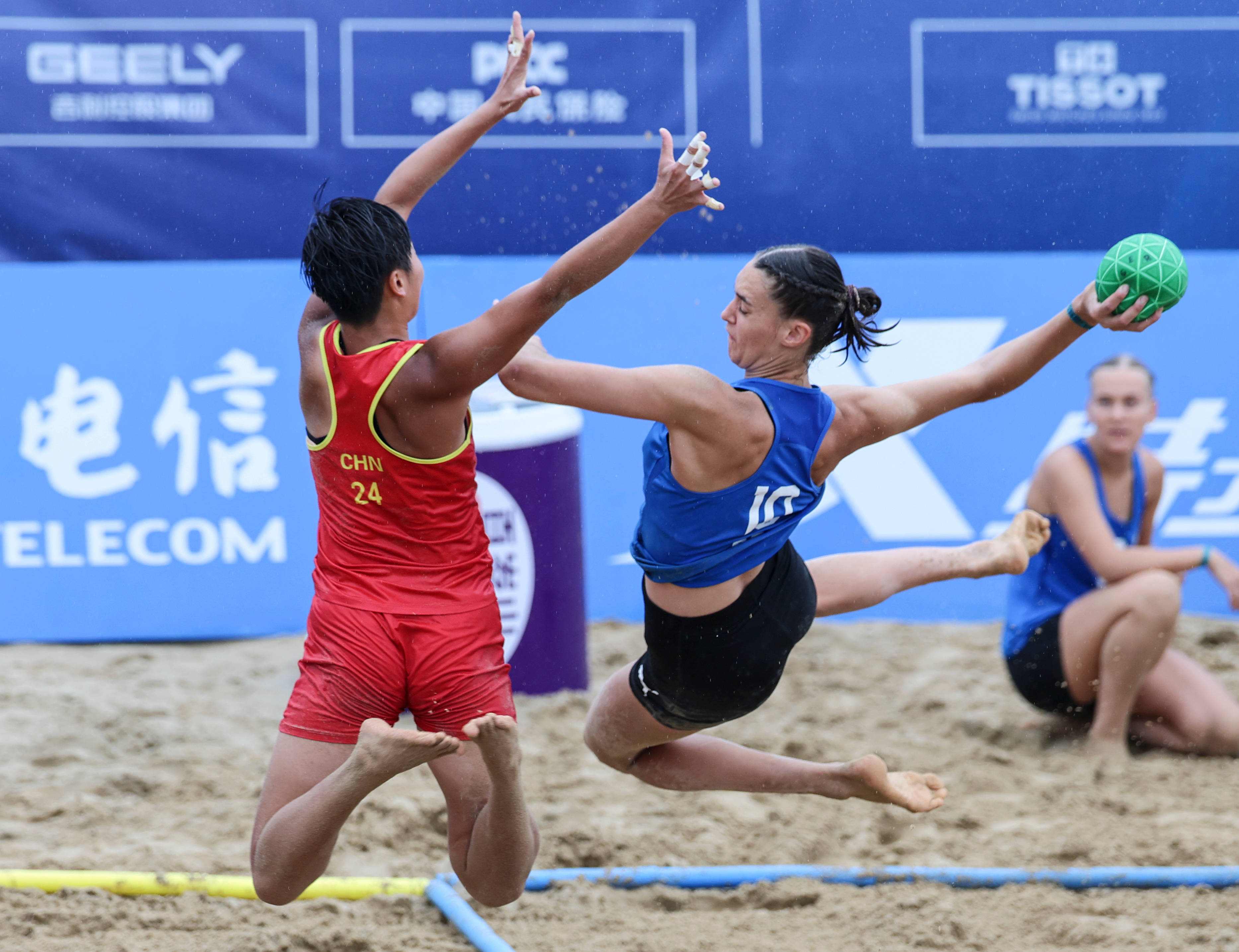 (成都世运会)沙滩手球——女子四分之一决赛:中国队不敌德国队