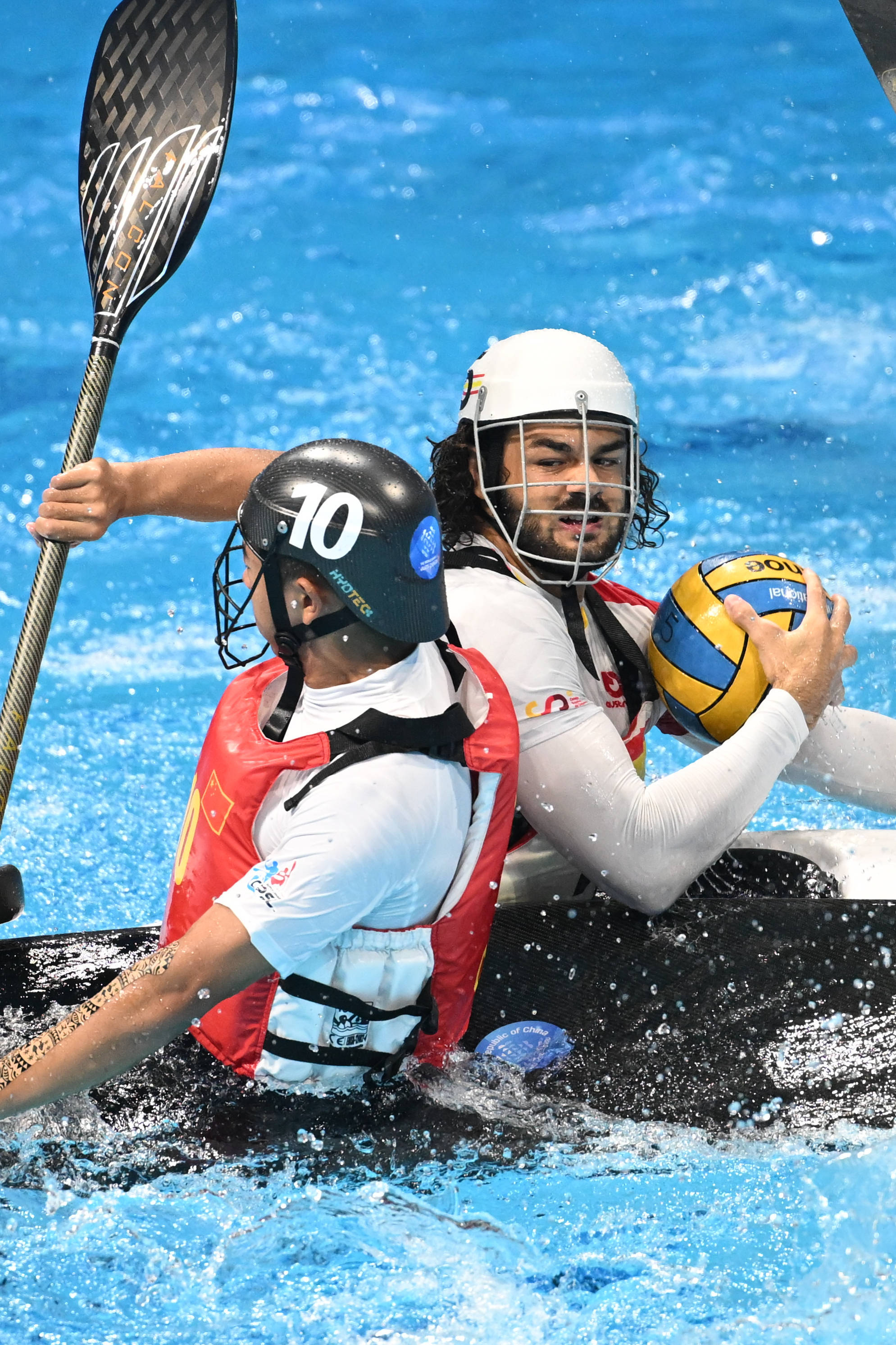 (成都世运会)皮艇球——男子第5-8名安慰赛半决赛:中国队不敌西班牙队