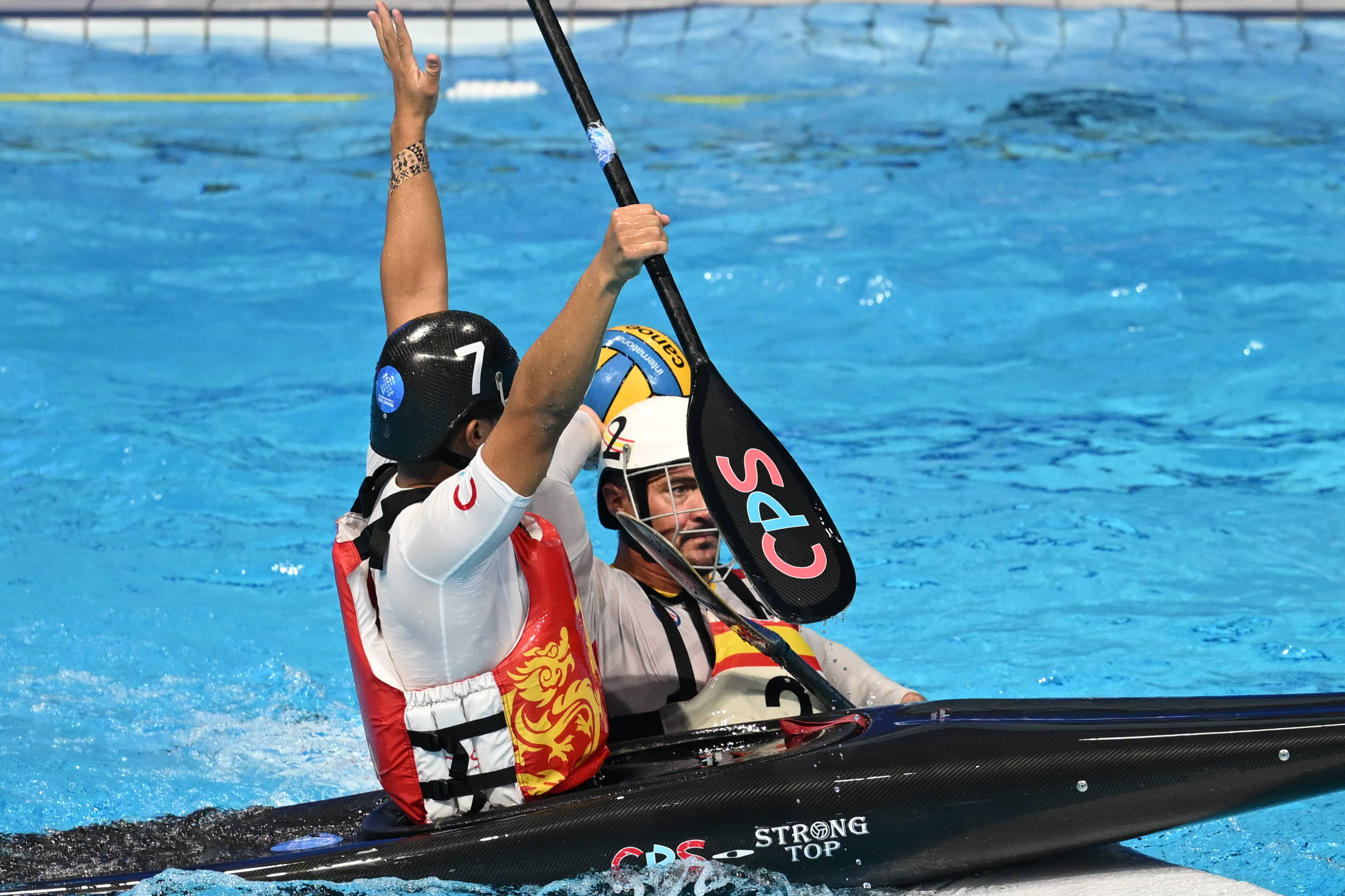 (成都世运会)皮艇球——男子第5-8名安慰赛半决赛:中国队不敌西班牙队